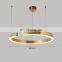 Wholesale shiny gold chandelier creative led pendant light for hotels high lumen hanging lamps acrylic hanging ceiling lights