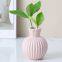 Ins Modern Simple Style Stripe Small Ceramic Dry Fresh Flower Vase, Showroom Decoration Ornament