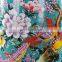 Antique peacock table top ceramic flower vase for home decor