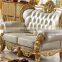 European updated style Solid wood royal antique sofa set furniture pure leather living room sofas
