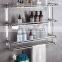 3 Tier Wall bathroom Rack Bathroom Shelf Stainless Steel Hanging Rack Shampoo Storage Organizer Towel Rack Shelves No Drilling