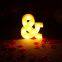 Love Heart LED 3D Lamp Décoration intérieure Sign Lumières de nuit Marquee Décoration de mariage et de fête Cadeau Lumières de lettres LED 3D Romantiques