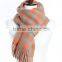 New Arrvial Winter Fashion Tassel Wool Woman Plaid Scarf Pashmina