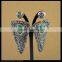 LFD-070E Wholesale Crystal Rhinestone Paved Green Malaysian Jade Arrows Dangle Earrings