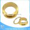 Gold plated surface engraved ear tunnel plugs body piercing jewelry