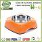 green eco-friendly bamboo fiber pet water food bowl, bamboo fiber pet cat feeder pot