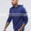 China oem %100cotton blue pullover leisure quality plain hoodies