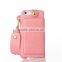 Luxury metal pu leather case with card slot for iphone SE/5/5S Thin holder full back cover with string for iphone SE/5S