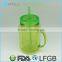 Green Clear Plastic BPA Free Mason Jars