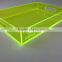 Colored square acrylic serving tray for hotel