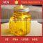 500ml vintage yellow glass mason jar with silver lid
