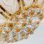 Small Size Crystal Golden LED Ceiling Fan with ABS Blades