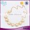 Women hexagon charm gold jewelry ladies elegant pearl necklace