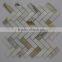 Sliced strip Calacatta gold marble mosaic for kids wall