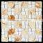 Beige marble mixed white marble 3D mosaic tiles