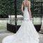 2015 New Design Top Quality China Factory Made embroidered tulle bodice ruffled tiered organza sexy bridal wedding