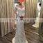 china  supplier chinese brocade robe plunging strap detachable beaded white bridal dre