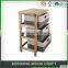 Cheap Wooden Nightstands Bedside Table with Wicker Drawers
