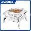 SUNNEX Hotel & Catering All Stainess Steel Rectangular Induction Buffet Chafing Dish/Food Warmer Dish