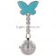 Butterfly Shape Stainless Steel Metal Nurse Quartz Pocket Clip On Fob Watch Unique Personalized Gifts for nurse