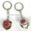 love rose metal heart shape solid perfume container /lip gloss keychain, various design, OEM designs accepted.<DKCA9203>