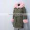 PC09 Army Green women long style parka jacket