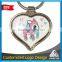 Custom special little deers with heart shape printing key chain rings