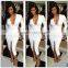 Kim Kardashian sexy slit long cotton dress casual 2015