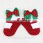 Customized happy cute Christmas baby socks with bowknot for holiday made of cotton