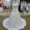 new arrival beaded bodice sweatheart satin wedding dress with long tail