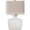 Best selling decorative table lamp modern bedside clear blue glass white shade table lamp