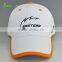 custom cotton fabric promotional short brim baseball cap racing caps ball hats