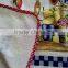 Red Check Border Roll Cotton Waist Kitchen Apron With Pigment Printing