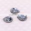 Grey Color Faceted Crystal Glass Connector Beads, Water Drop shape with Crystal Paved Glass Charms For Jewelry Making