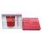 Red cardboard paper candle box with lid and paper holder