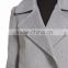 Wholesale autumn winter fashion double breasted woolen grey women casual overcoat