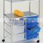 9 Drawer Transparent Blue Rolling Storage Cart furniture office clear plastic box