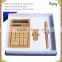 2015 christmas gift set with bamboo calculator and pen, popular office gift for bamboo calculator and pen for sales