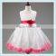 New Cute Sleeveless O-Neck Waist Flower Back Bow Petal Hem Cute Dress Communion Flower Girl Pageant Illusion Petal Dress