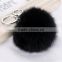 New Cute Keychain pompons rabbit fur fluffy Pom Pom key rings