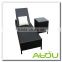 Audu Foldable Wicker Chaise Lounges With Small Side Table