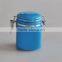 Colorful Solid Square Ceramic Jar with Lid, Ceramic Canister For Fruit and Honey