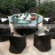 Royal outdoor furniture 8 seater round dining table set rattan party dining set