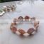 10-12mm pink diamond shape freshwater pearl bracelet