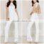 Elegant Partially Lined Mock Neck Jumpsuit Fashion Back Cutout Onesie Adult Jumpsuit