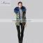 Facotory price fashion fully blue collar fur vest ,winter felman short fur coat/gillet with badge