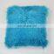 16" Mongolian Tibet Lamb fur Pillow Cushion Rust Red Fashion Home Decorative