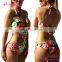 Wholesale No Moq Green Beach Open Beautiful Printed Woman Saxi Bikini