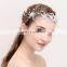 AmelieWedding Bridal Tiara Headband Cute Tulle Simulated Pearl Bridal Hair Vine Wedding Dress Photo Prop Halo Handmade Headbands