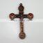 Red copper plated catholic medallion crucifix cross pendant